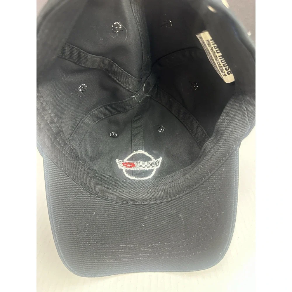 Corvette Mad House High Performance Apparel Relaxed-Fit Strapback Black Hat Cap